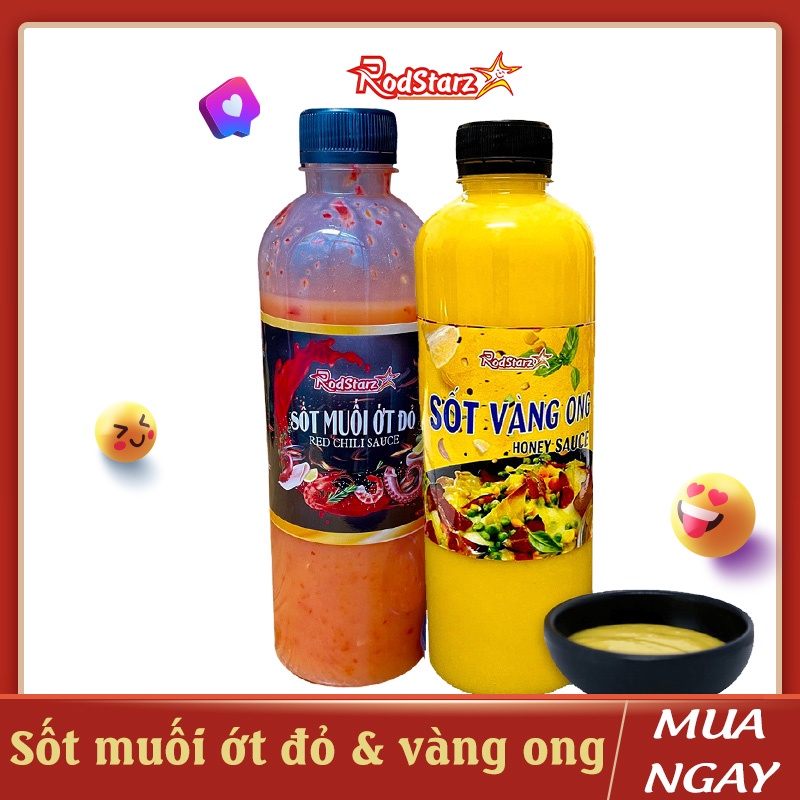 Combo nước chấm thần thánh, sốt chấm bbq Vàng Ong và Muối Ớt Đỏ, Rodstarz Gia vị nhanh, trộn salad, nước chấm hải sản