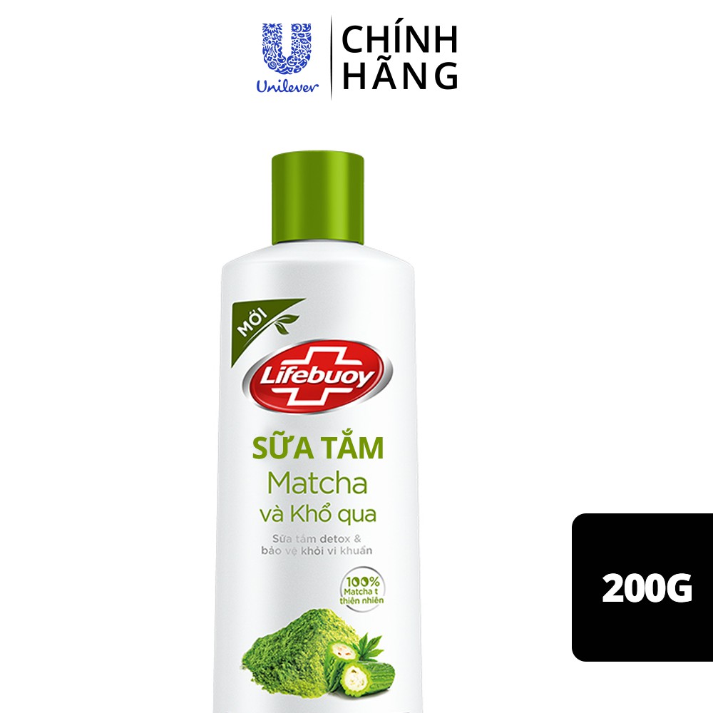 [HB GIFT] Sữa Tắm Lifebuoy Matcha và Khổ qua detox và bảo vệ vi khuẩn 200g