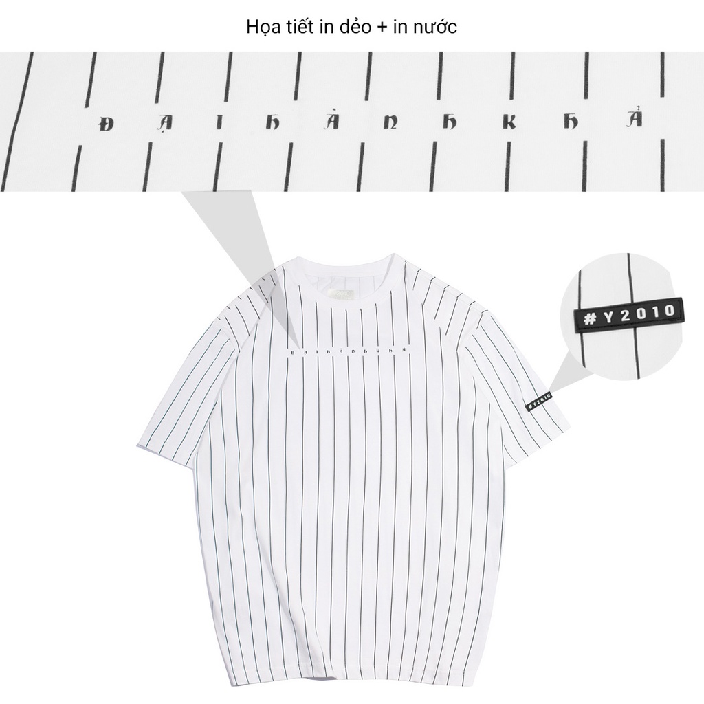 Áo Thun Nam Sọc Tay Ngắn Cổ Tròn Y2010 12VAHDT Đại Hành Khả Ver3 20535 |YaMe|