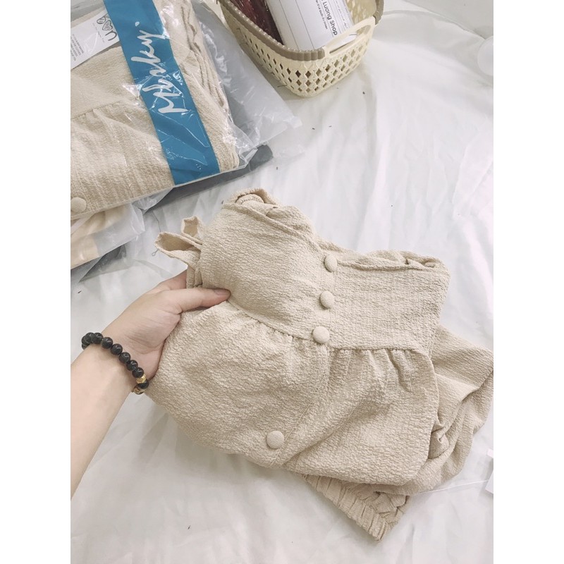 Bộ đũi xốp lớp khuy bọc dọc áo siêu ngon, tay cánh tiên mềm mát mịn thoáng tự do tung tăng dơ tay mà không lo bay mùi | BigBuy360 - bigbuy360.vn