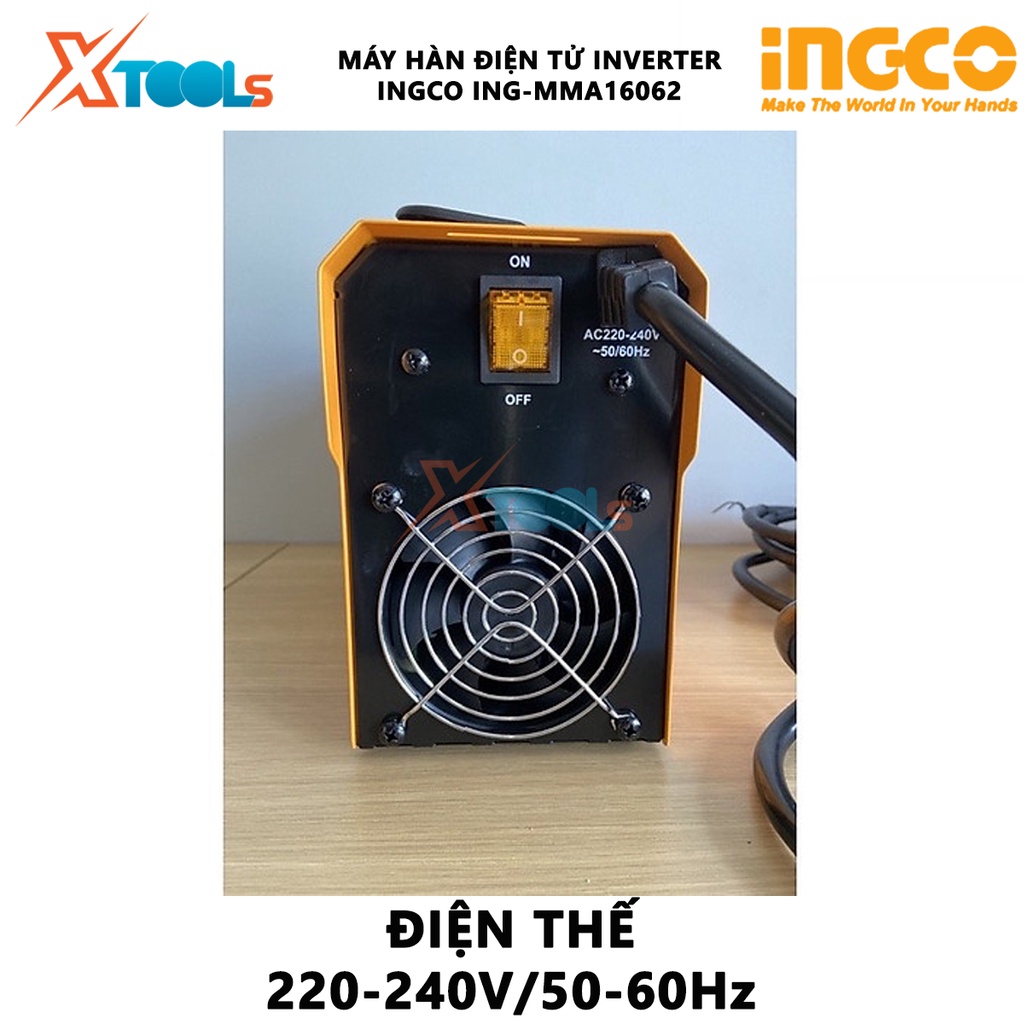 Máy hàn điện tử Inverter INGCO ING-MMA16062 | Máy hàn que điện tử có công nghệ IGBT Inverter hàn xì dễ dàng hơn các chỗ