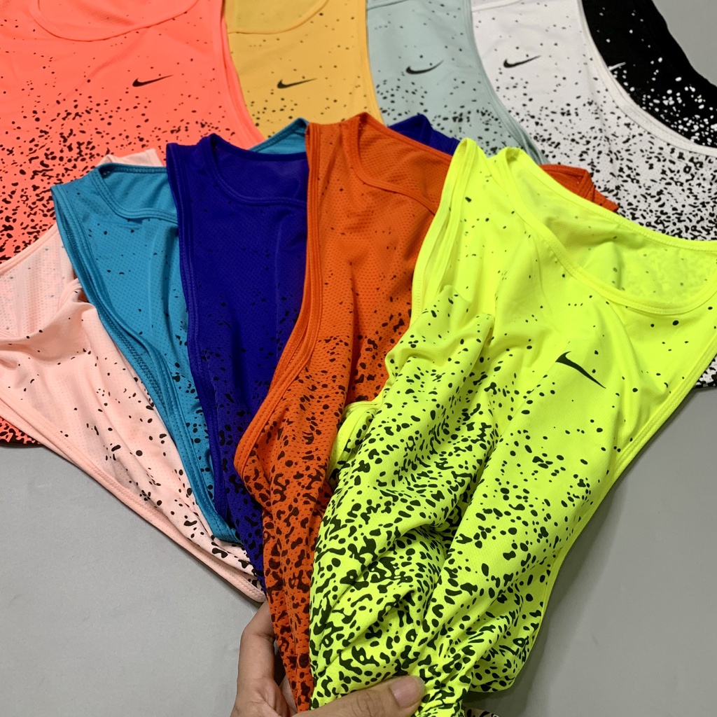 Áo Tanktop Tập Gym Yoga nữ Vải Thun Mè In Chấm