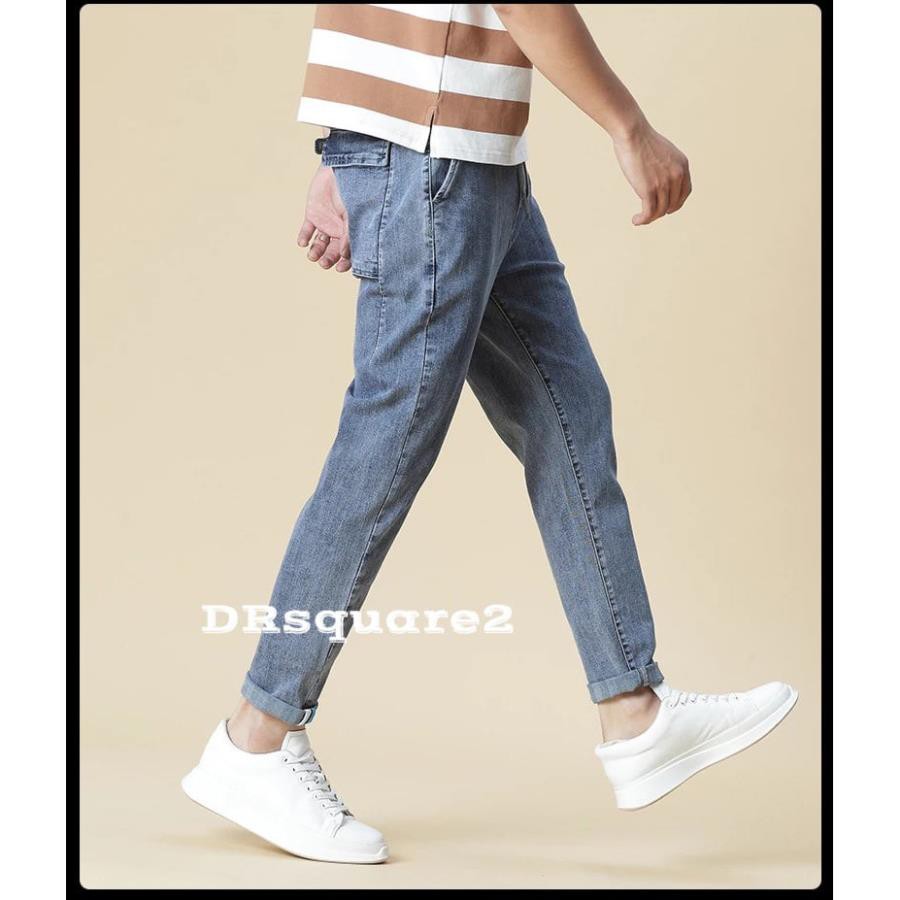 Quần jean nam, jeans,quần bò, baggy túi hộp, xanh sky ống suông rộng style hàn quốc hot 2021 DRsquare [X01] | BigBuy360 - bigbuy360.vn