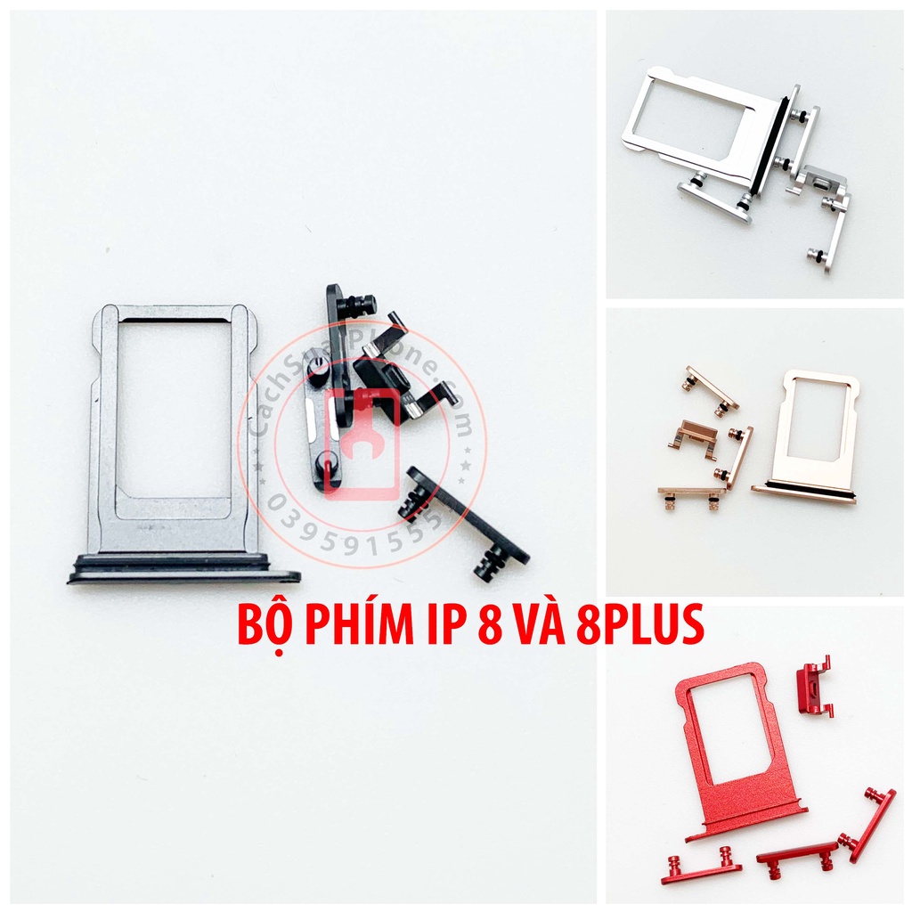 Bộ Nút Bấm và Khay Sim 8 8 Plus tương thích Điện Thoại 8 8 Plus Táo