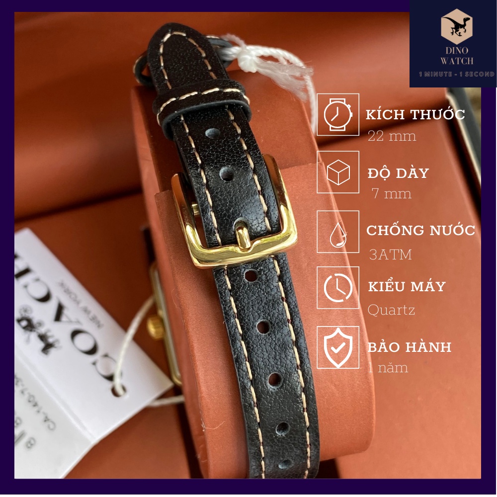 Đồng hồ Nữ Coach Hoa Mai 14503695 - Dây Da Màu Đen - Size 22x22mm