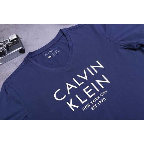 Áo thun nam Calvin Klein - Xanh cổ tròn