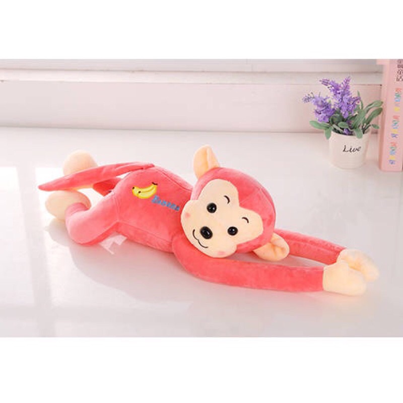 5 Màu Thú Bông KHỈ TAY DÀI - Tay Cúc Bấm cho Bé - Lông Nhung Mềm Mịn - Xịn Xò