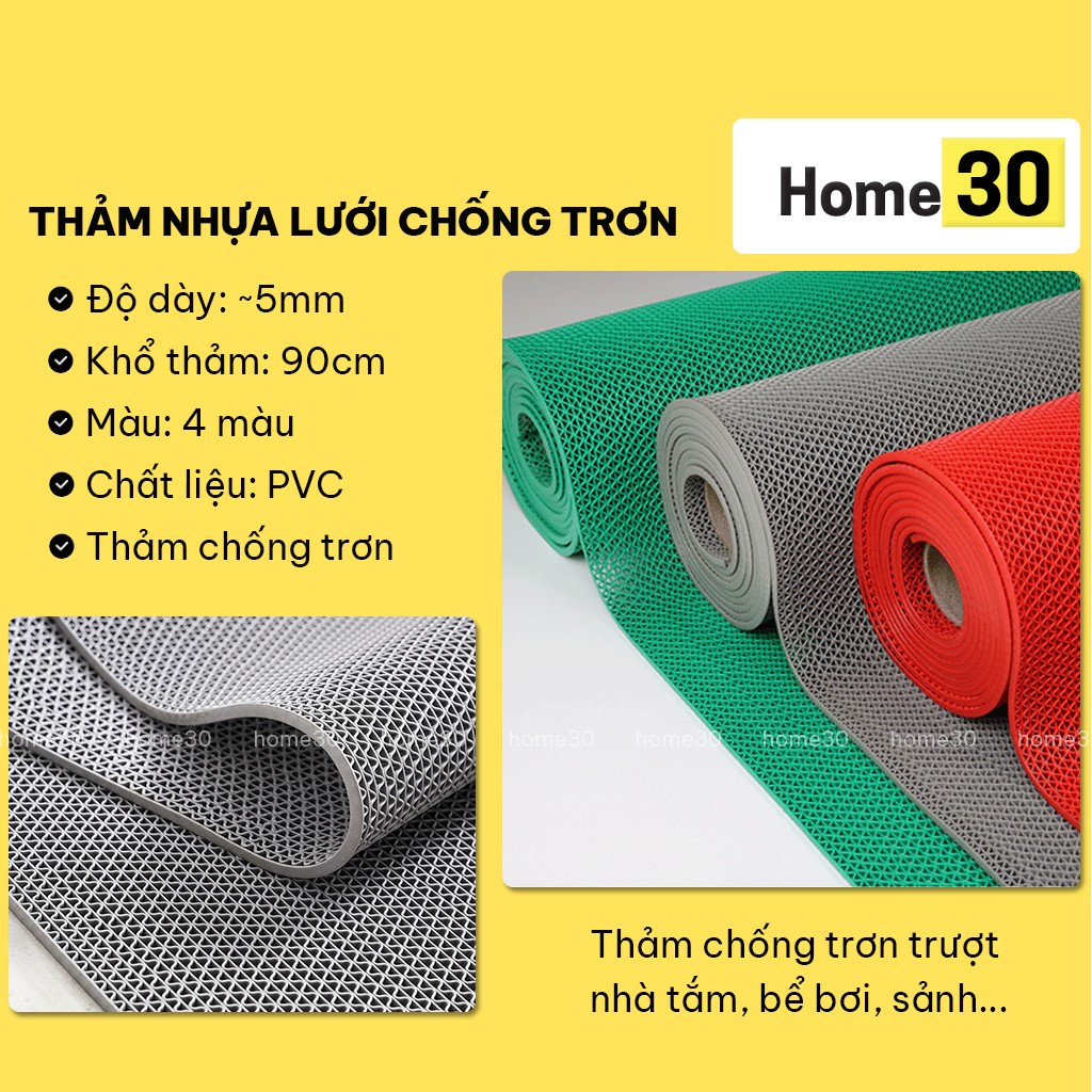 Thảm nhựa lưới chống trơn trượt nhà tắm bể bơi sảnh nhà khổ 90cmx50cm