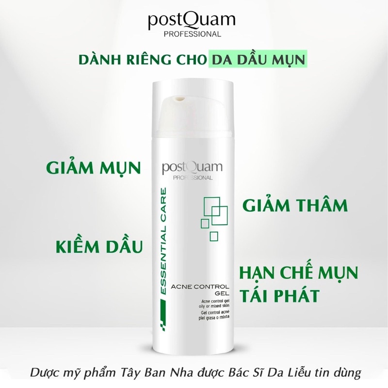 Dưỡng Ẩm POSTQUAM ACNE CONTROL GEL Kiểm Soát Dầu, Giảm Mụn, Dành Cho Da Dầu, Mụn 50ml