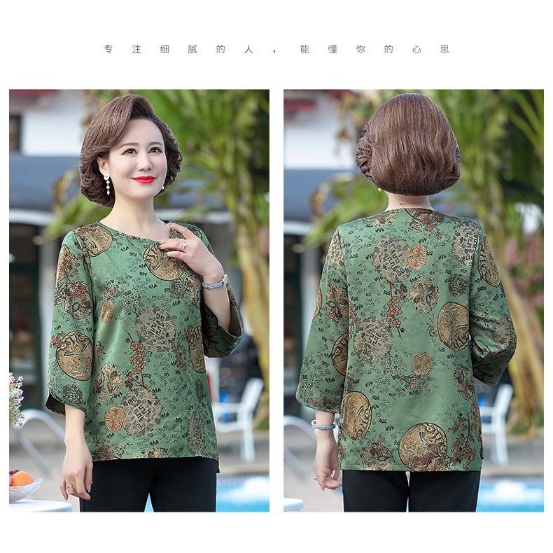 Áo Lụa trung niên cho mẹ, Hàng Quảng Châu cao cấp 3 màu V'vie Ladies