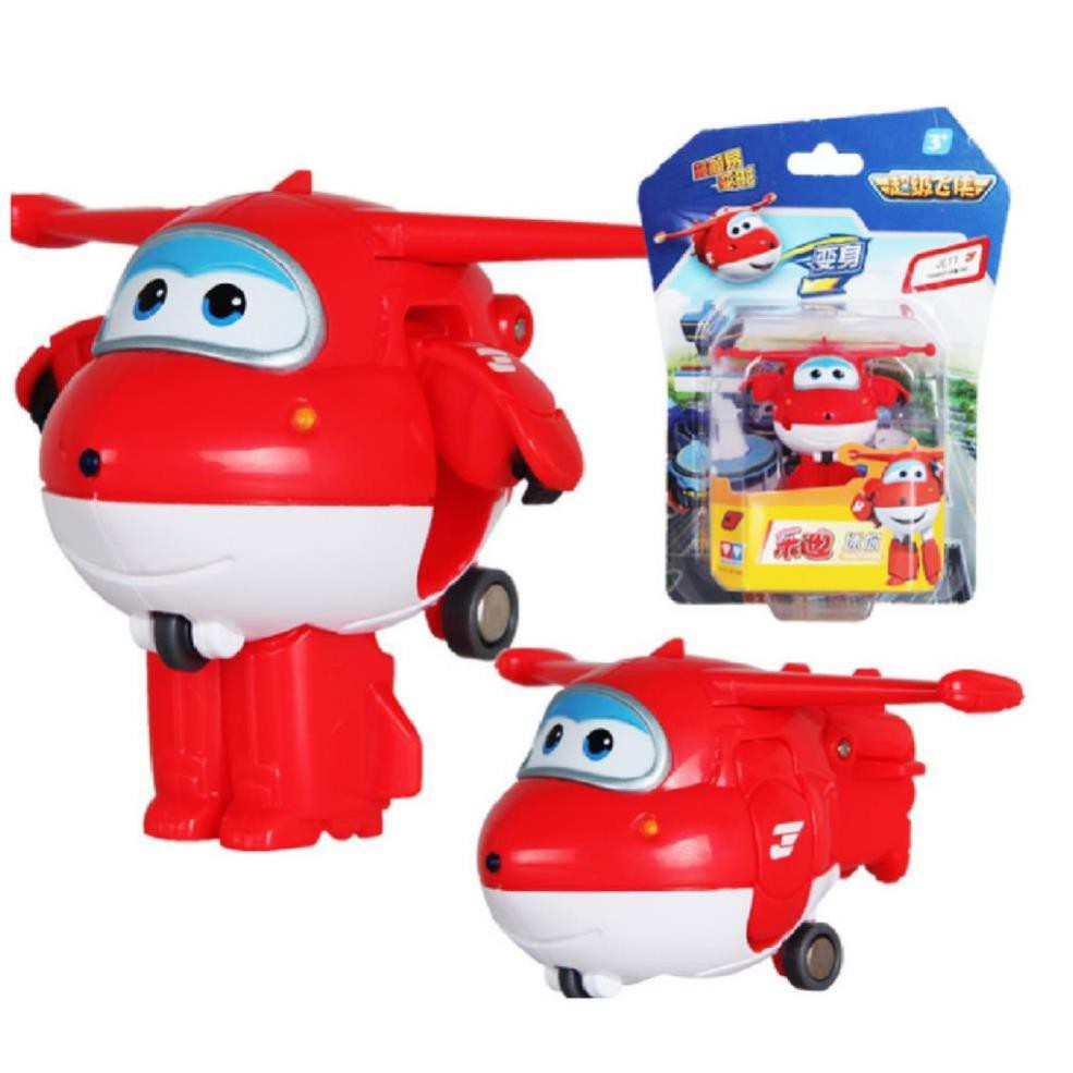 Super wings đồ chơi đội bay siêu đẳng mô hình nhân vật Jett tia chớp máy bay biến thành rô bốt mini