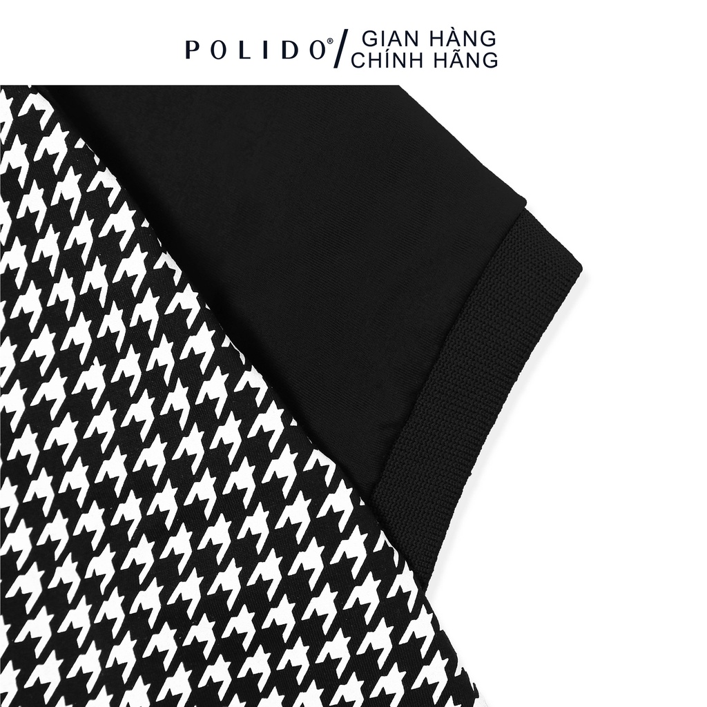 Áo Polo Họa Tiết Houndstooth CEFFYLO Chất Liệu Cotton Co Giãn, Form Ôm Nhẹ Tôn Dáng