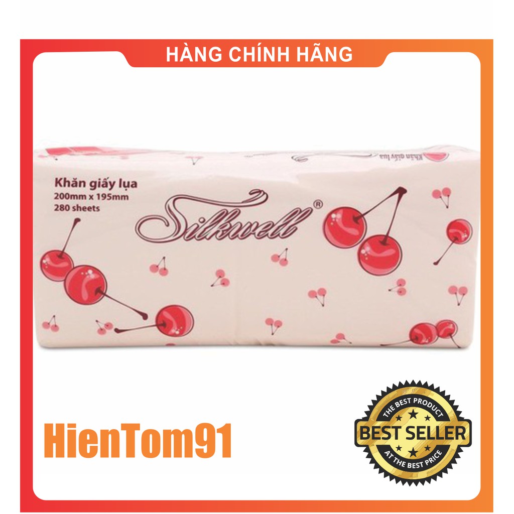 [HOT] Khăn giấy rút silkwell 280 tờ Cherry đỏ, giấy silkwell