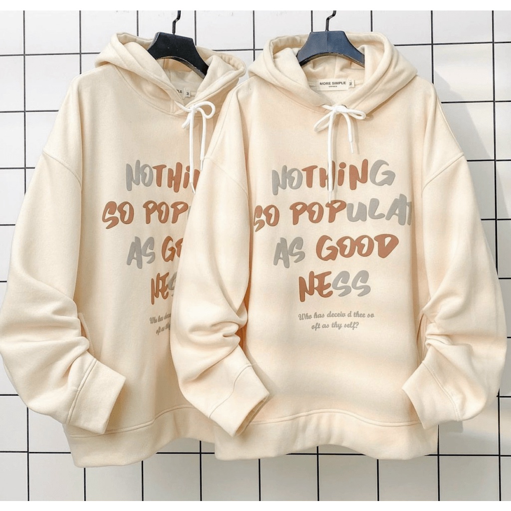 Áo Hoodies Nữ Chui Đầu Vải Nỉ Dày Form Rộng In Chữ 2 Màu Dễ Phối Đồ Siêu Hot NEW UNISEX