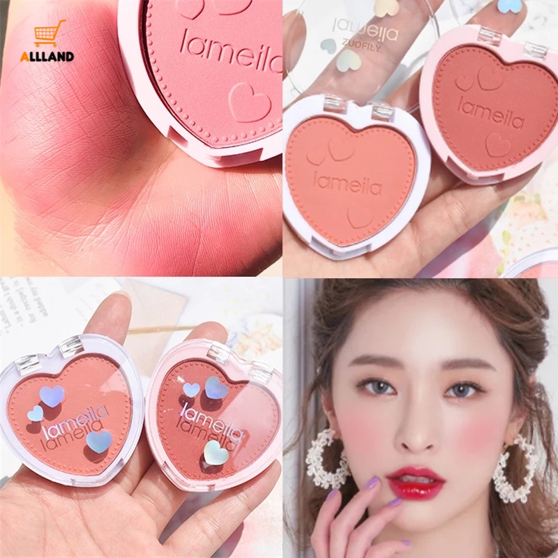 Phấn Má Hồng/Má Hồng 4 Sắc Hình Trái Tim Lâu Trôi Chống Thấm Nước Chống Thấm Mồ Hôi Màu Đơn Sắc Trang Điểm Tạo Khối Chuyên Nghiệp