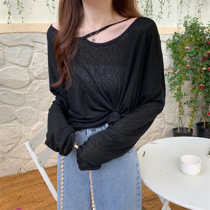Áo Thun Mỏng Dáng Rộng Dài Tay Thời Trang Mùa Hè Hàng Mới Dành Cho Nữ 2022