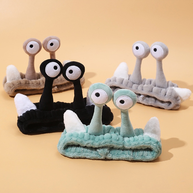 Flgo Băng Đô Hình Tai Ốc Sên Hoạt Hình Bằng Vải Lông Xù Có Ăng Ten Rửa Mặt