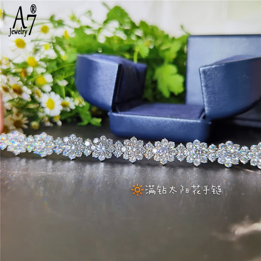 Vòng tay bạc S925 đính đá kim cương toàn bộ cho nữ