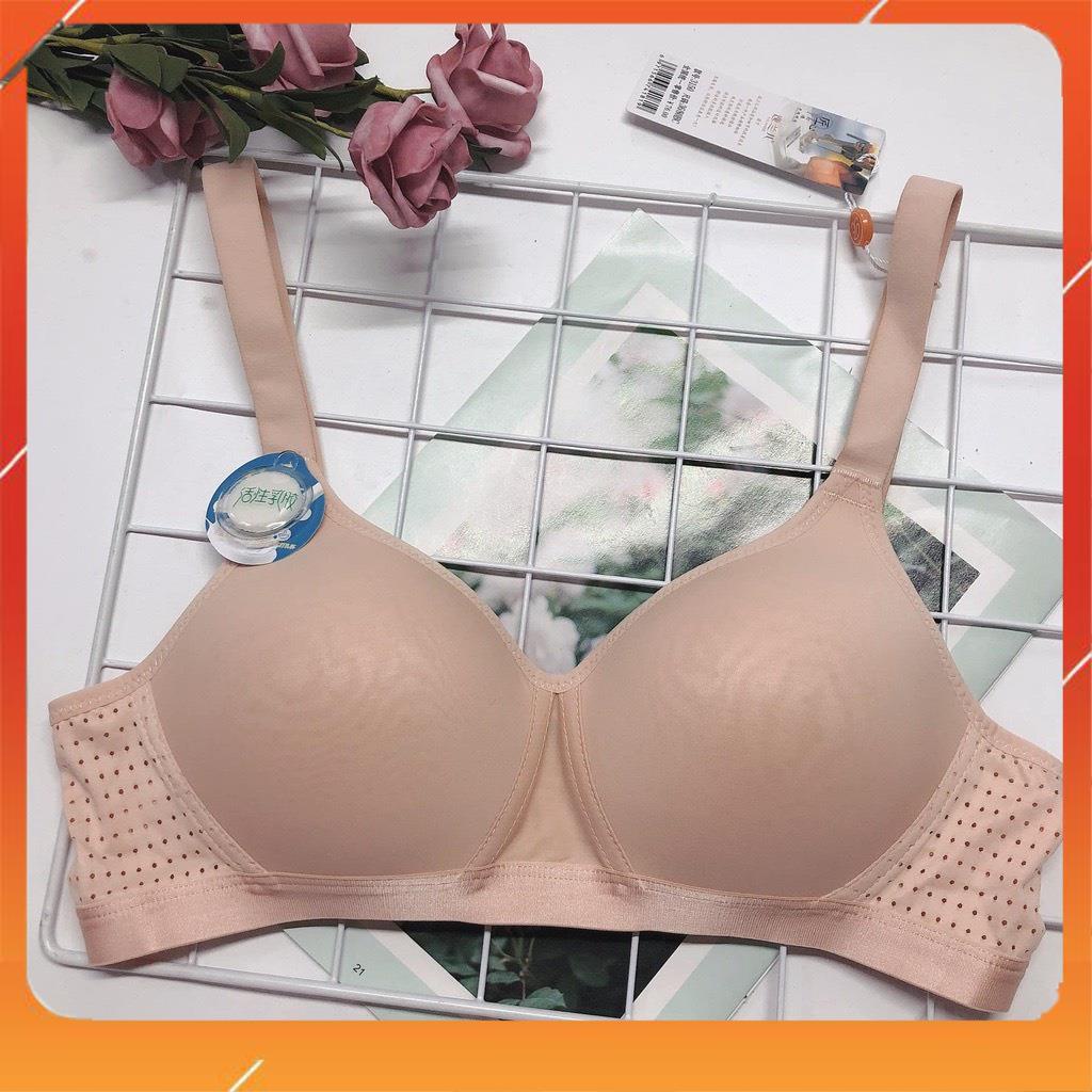Áo lót nữ su đúc không gọng nâng ngực cup chéo đệm mút mỏng quai lưới thoáng khí S4241
