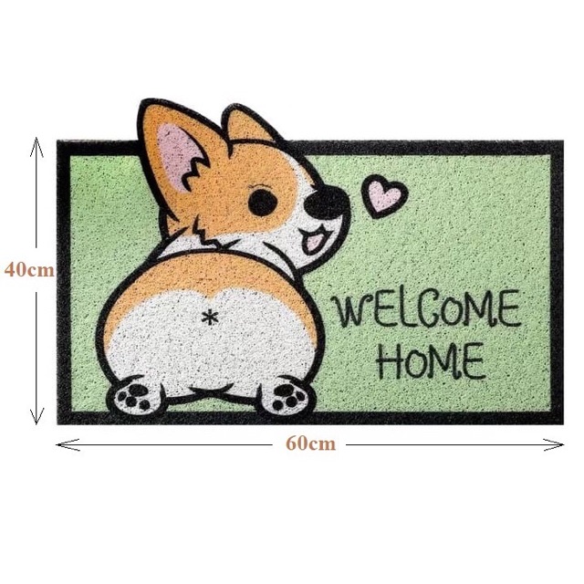 Thảm chùi chân, thảm cửa ra vào thảm rối hình chó mèo cute tiện dụng giá rẻ