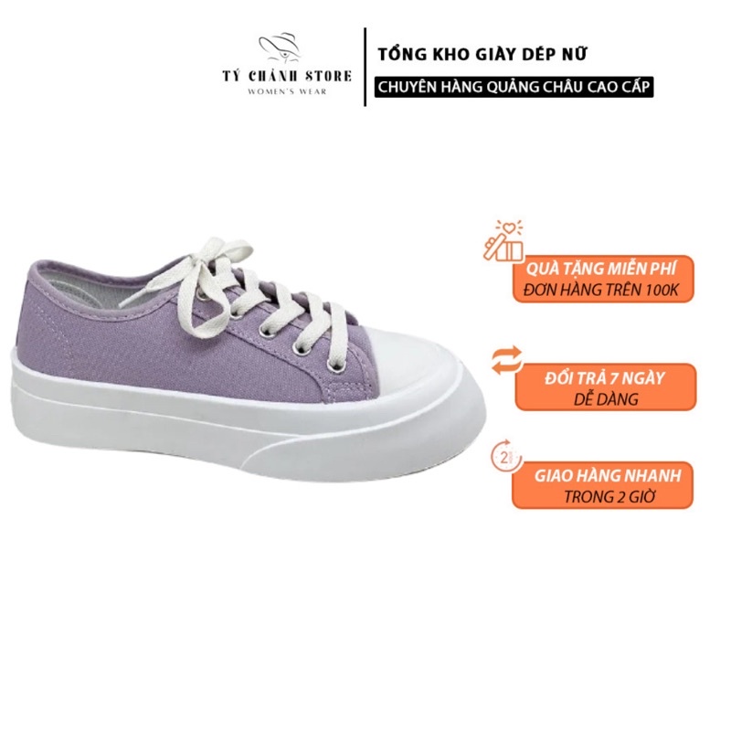 Giày thể thao nữ đi học hàng loại 1 cao cấp giá rẻ 3 màu trắng, đen, tím, giày sneaker nữ ulzzang độn đế freeship
