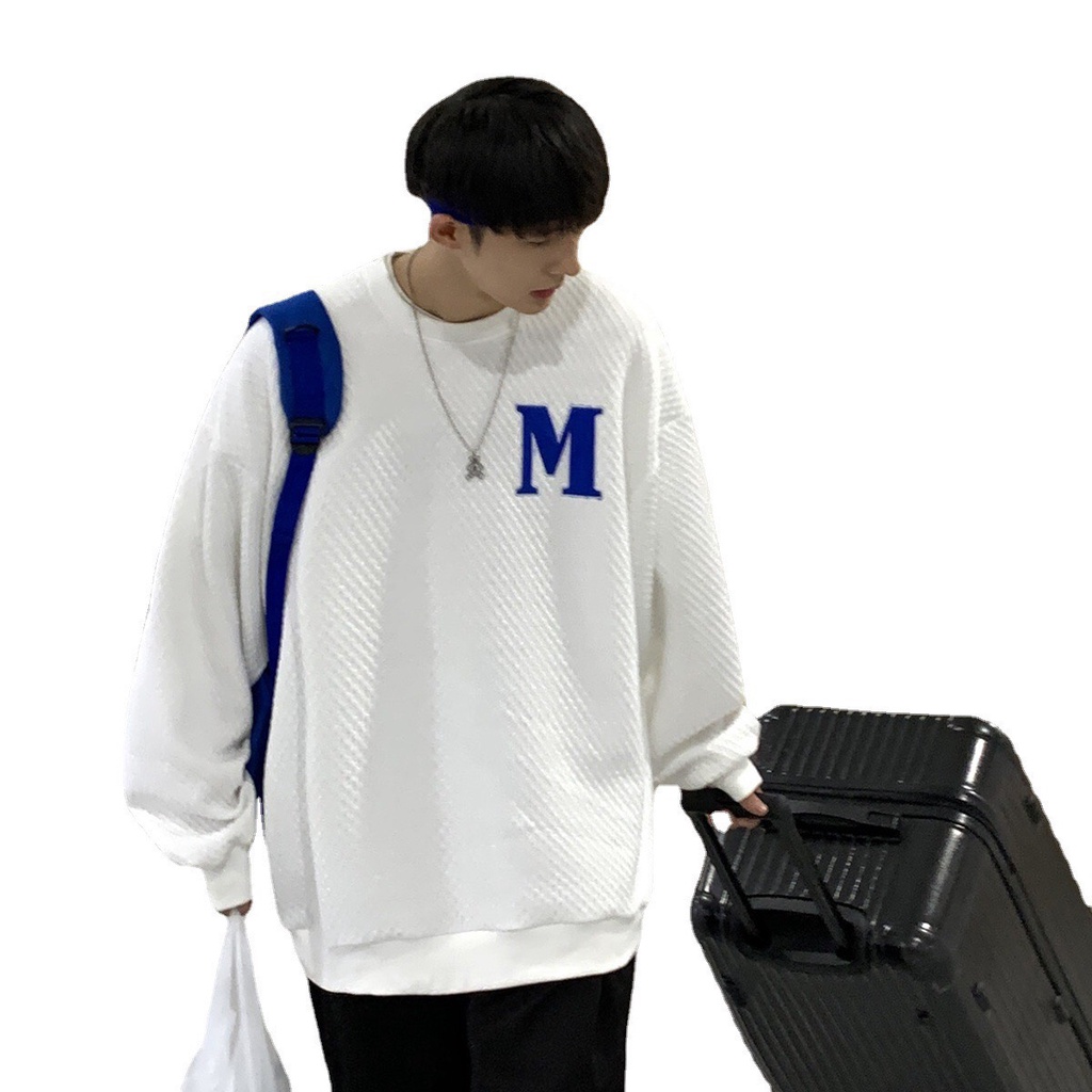 Áo Nỉ Sweater Dáng Rộng Nam Nữ Chữ M Tay Bồng Unisex Form Thụng Uzzlang