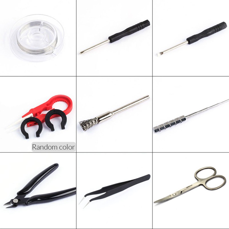 Mini Vape Tool Kit Tweezers Pliers Wire Coil Jig Cotton DIY for Electronic Accessories Vape Bag Coiling Kit
