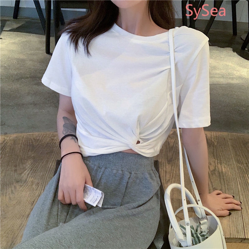 Áo Thun Croptop Tay Ngắn Form Rộng Kiểu Dáng Trẻ Trung Cho Nữ
