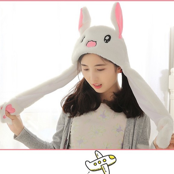 Mũ Tai Thỏ Giật Siêu Cute Nhiều Mẩu Hot Trend Chất Vải Nhung Dày Mịn (có đèn led)