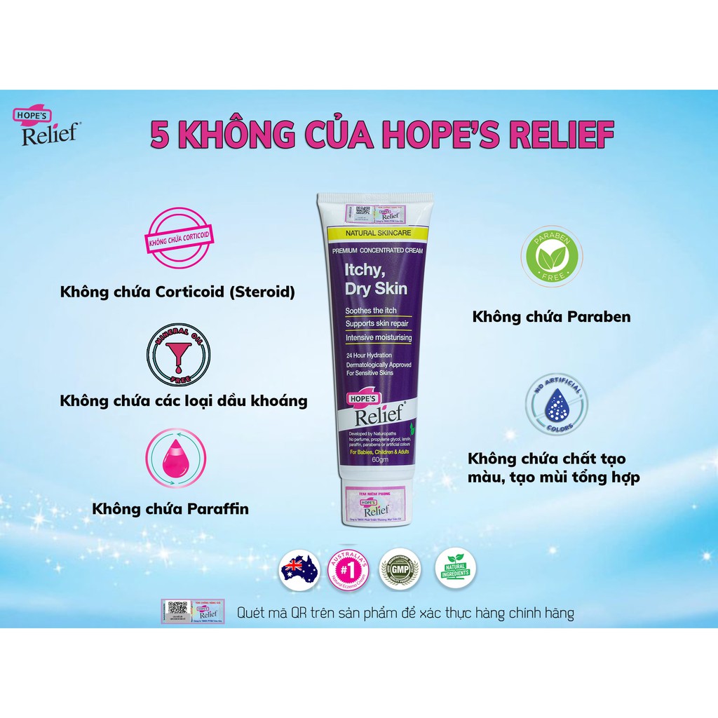 Kem đa năng thảo dược Hope’s Relief hỗ trợ da khô ngứa, eczema, vảy nến (60g)