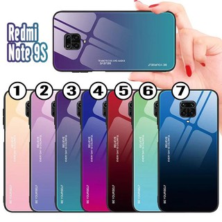 Ốp lưng Xiaomi Redmi Note 9S gương cứng 2 màu Gradient Ver 2 , viền TPU dẻo đen