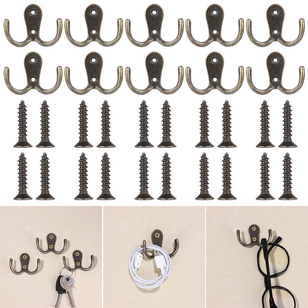Bộ 10 Móc Treo Đồ Gắn Tường Bằng Kim Loại