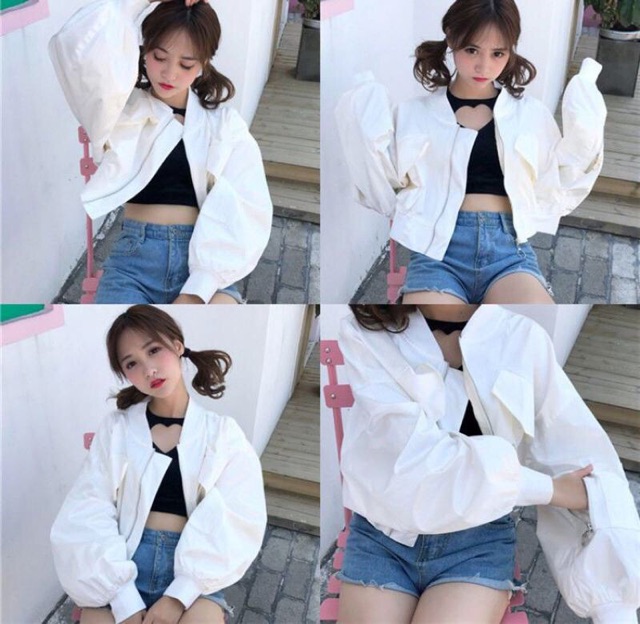 Áo khoác boomber croptop