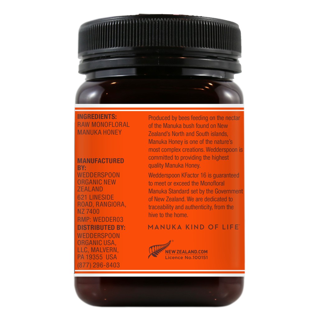 Mật Ong Manuka Wedderspoon K16 | UMF 16+, 500G / 250G | BigBuy360 - bigbuy360.vn