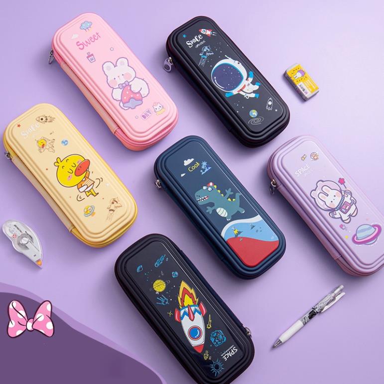 Hộp đựng bút SOLANO hộp bút cute nhiều ngăn đa năng hình hoạt hình cho học sinh kèm quà tặng SP-001363