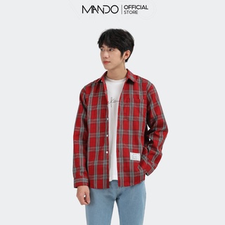 Áo Sơ Mi Nam MANDO Họa Tiết Kẻ Caro Dài Tay Form Rộng 3 Màu Vải Cotton Phong Cách Hàn Quốc Trẻ Trung Thời Trang ACB40