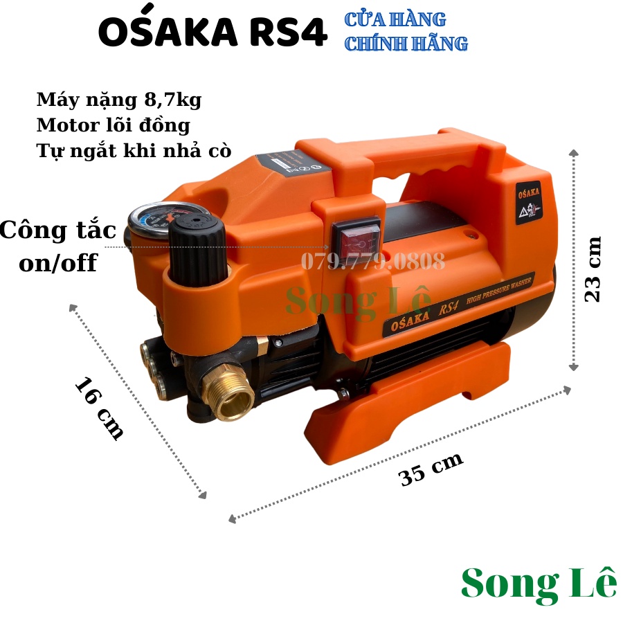 Máy Rửa Xe Chỉnh Áp NHẬT OSAKA  RS4 - 2800W - Model 2022- MÁY XỊT RỬA - DÂY 15M