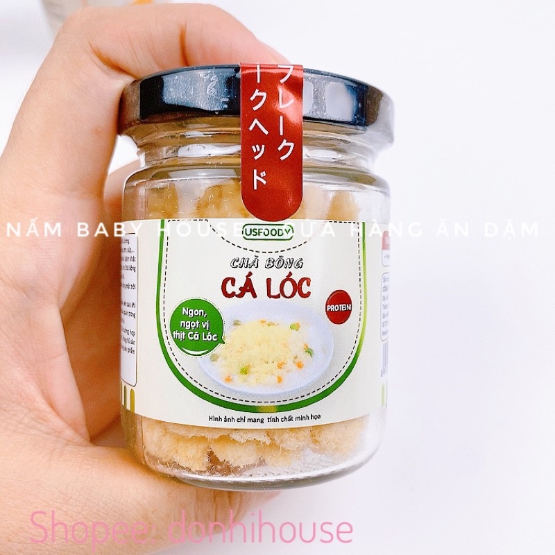 Date 3/2024 Ruốc cá hồi /cá lóc/tôm USFOOD siêu thơm ngon cho bé ăn dặm - chà bông cho bé không mặn 10g,20g