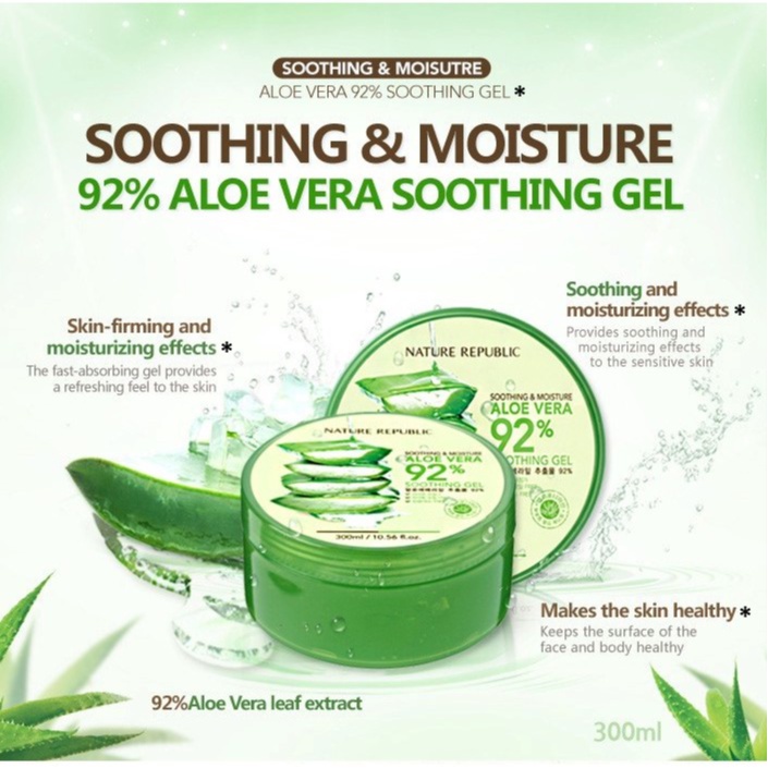 Gel lô hội đa năng aloe vera nature republic 92%