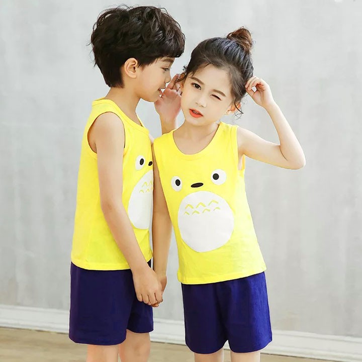 Đồ bộ cotton sát nách cho bé 4-10 tuổi hình Totoro đáng yêu BBShine – DN007