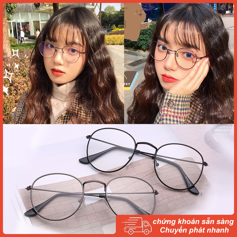 Korean  Eyeglasses for Women Metal Eyeglass Glasses Frame Round Female Student Vintage  Eyewear
