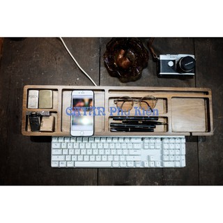 Khay Gỗ Đựng Văn Phòng Phẩm Để Bàn Phím Máy Tính Đa Năng PK06-KGMT
