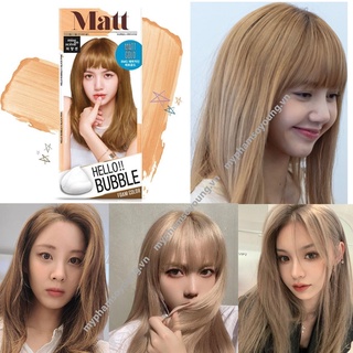 Thuốc Nhuộm Tóc Dạng Gội Hello Bubble Foam Mise En Scene Màu Nâu Tây Nâu Vàng Matt Gold
