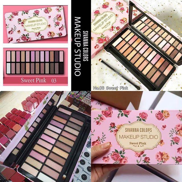 Bảng phấn mắt Sivanna Colors Makeup Studio Sweet Pink 24 ô