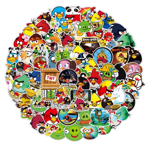 Set 100 Hình Dán Angry Birds-Series Dán Trang Trí Chống Thấm Nước