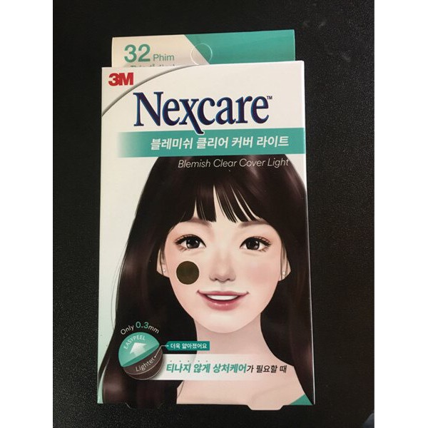 Miếng dán mụn siêu mỏng tháo dễ dàng Nexcare 3M BBC LIGHT 0.3mm 32 miếng