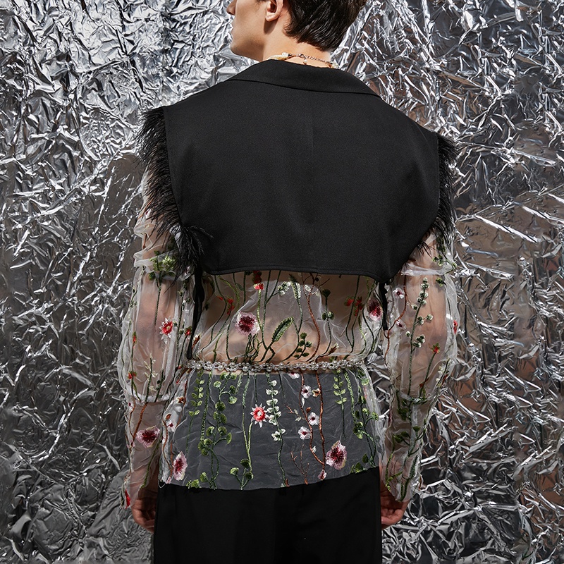 Áo Choàng Blazer Phối Tua Rua Phong Cách Punk Cổ Điển Cho Nam