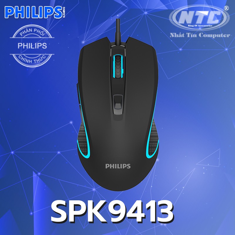 [Mã 2404EL10K giảm 10K đơn 20K] Chuột 6D game cao cấp Philips SPK9413 led đa màu-DPI 6400 thích hợp đồ họa và game