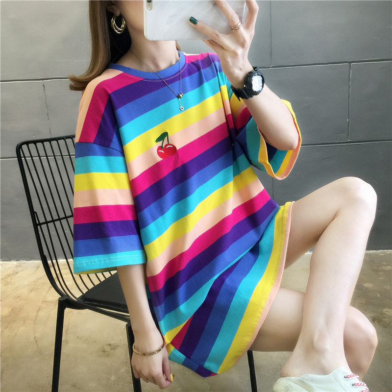 Áo Thun Tay Lửng Phong Cách Thời Trang Hàn Quốc 2021 Cho Nữ áo phông nữ