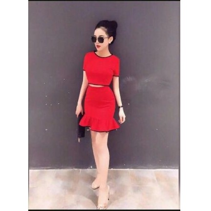 Set Áo Croptop + Chân Váy Siêu đẹp